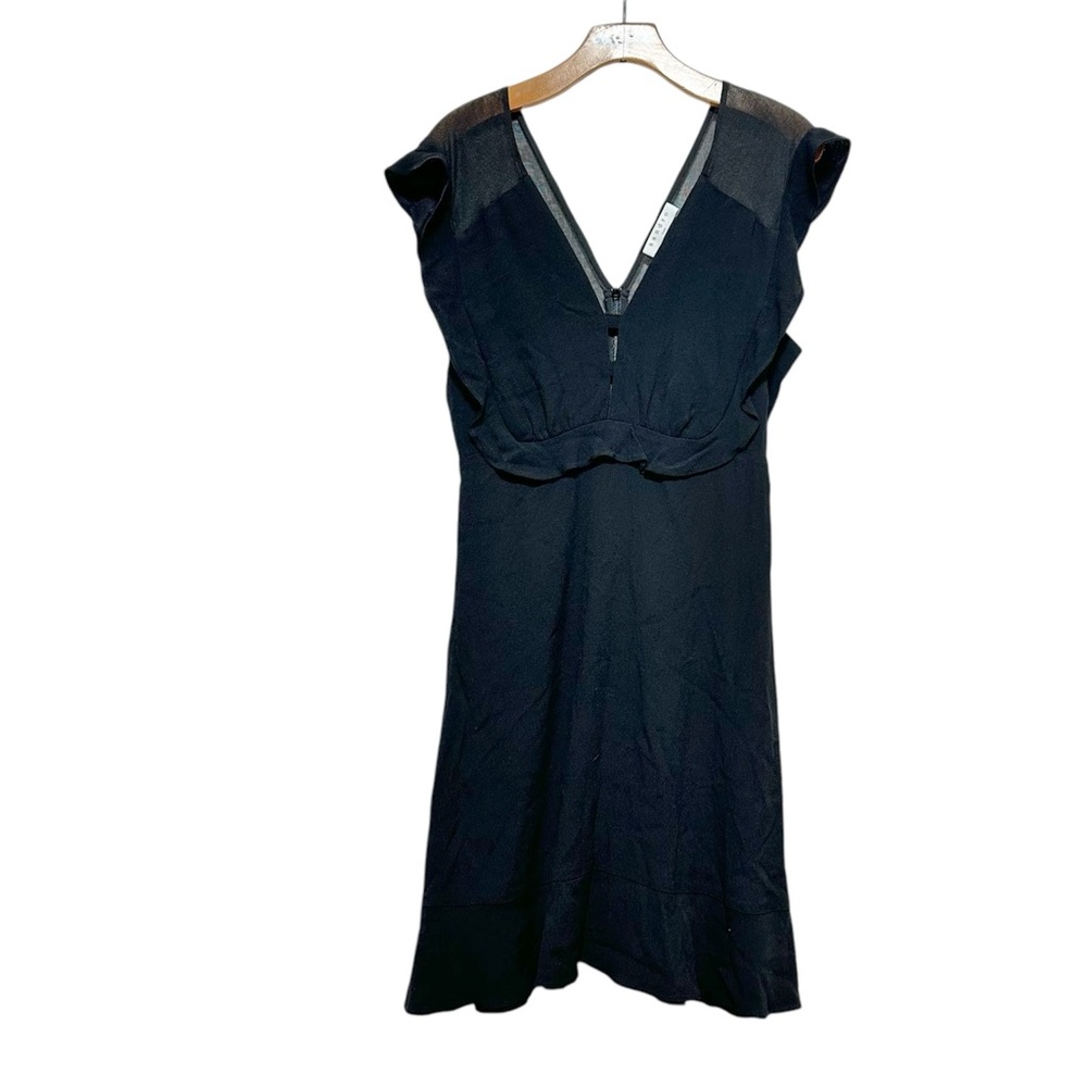Sandro Paris Black Ruched Sheath Dress Size 3